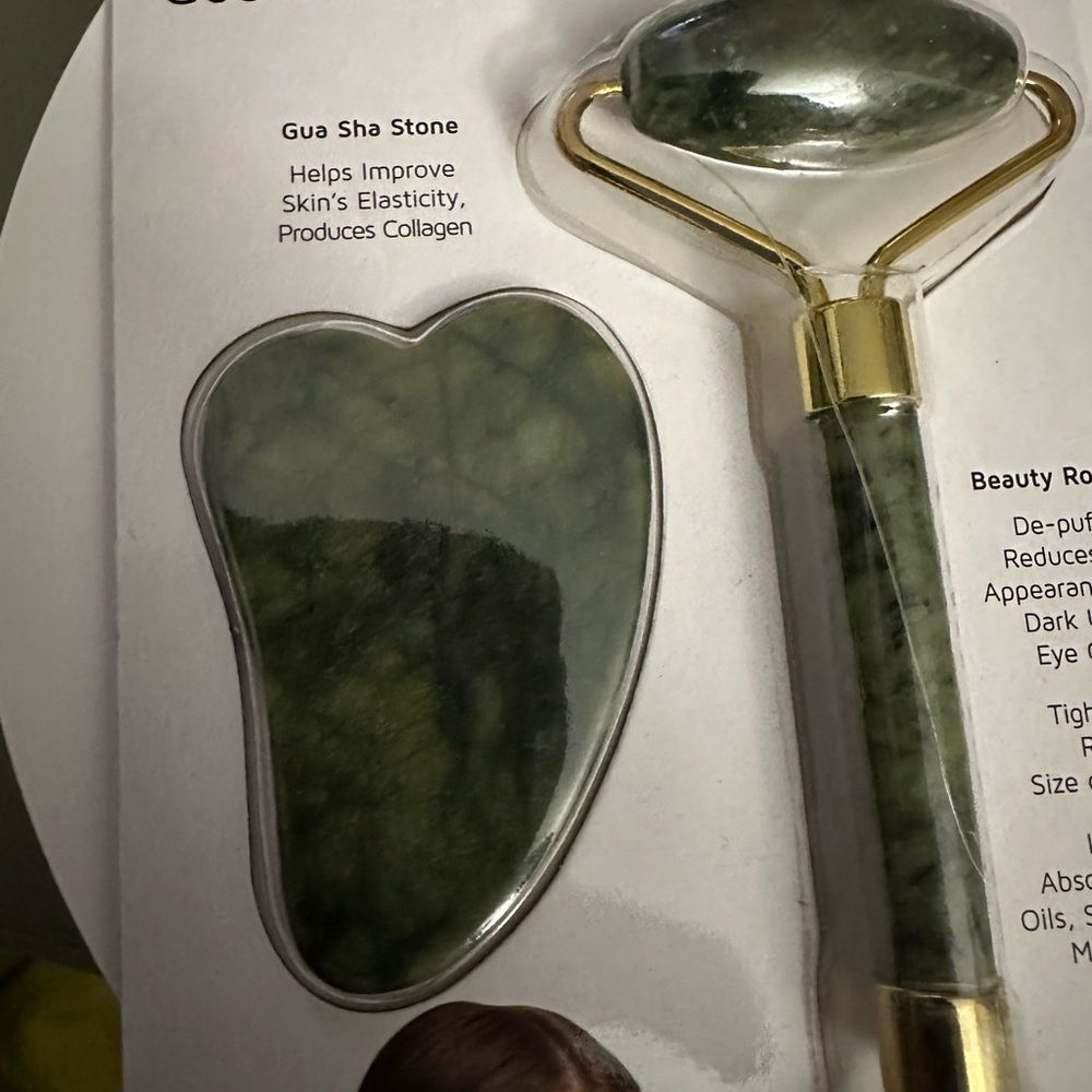 PRECISION BEAUTY Gua Sha Stone and Beauty Roller, NIB w natural stone - Picture 3 of 6